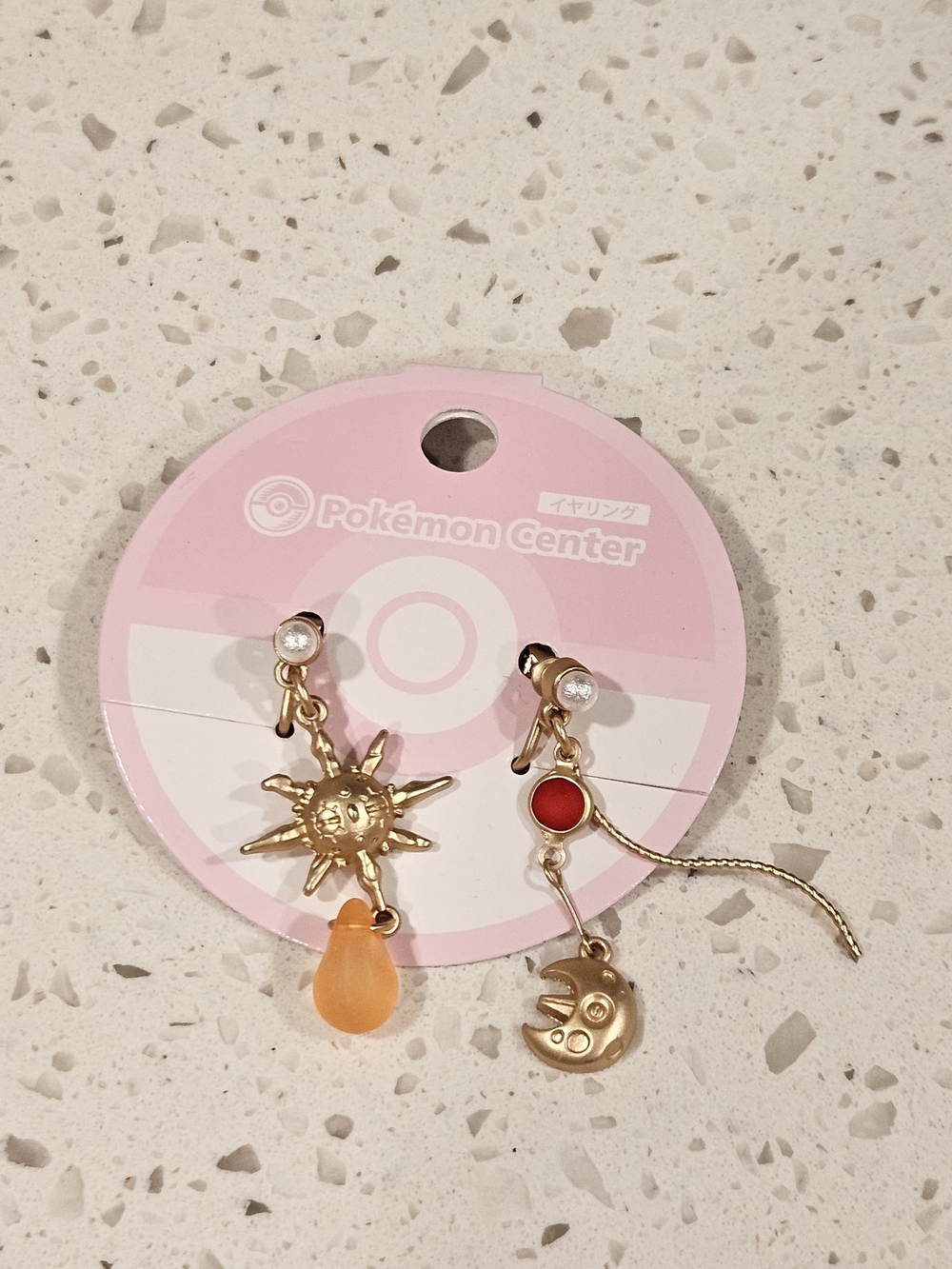 Pokemon Center Original Accessory #98 Solrock & Lunatone Clip-On Earrings